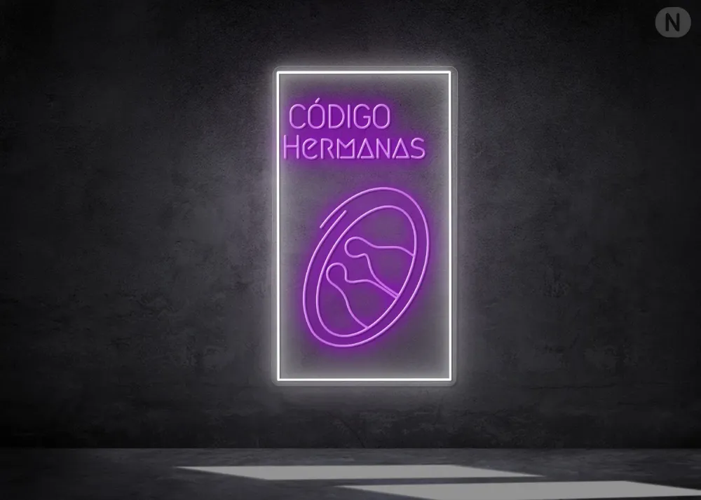 Cartel Neón Personalizado Blancovioleta