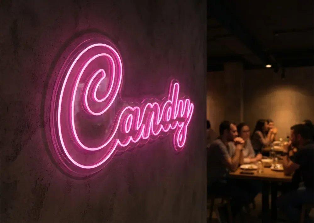 Cartel Neón Personalizado Rosa
