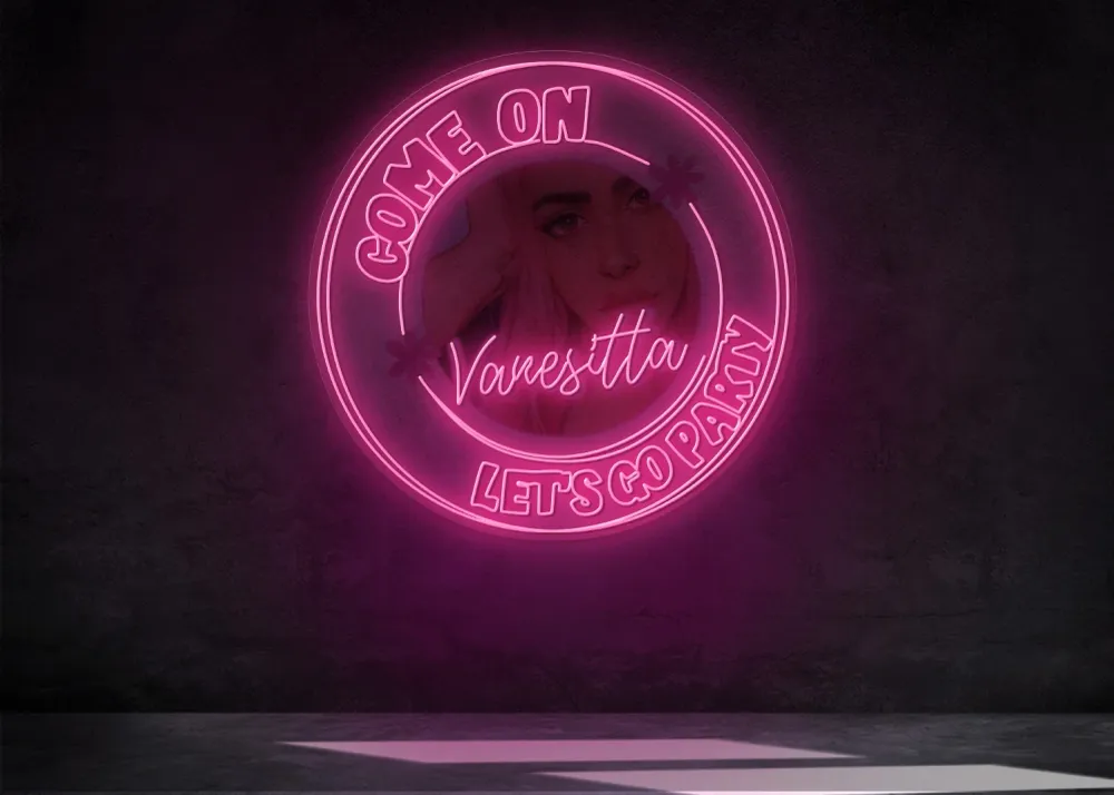 Cartel Neón Personalizado Rosa
