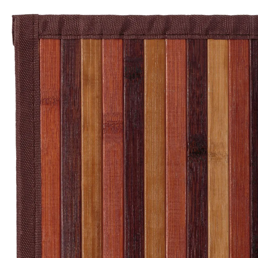Alfombra Rayas Marrón de Bambú 60 x 90 cm CASA STORE