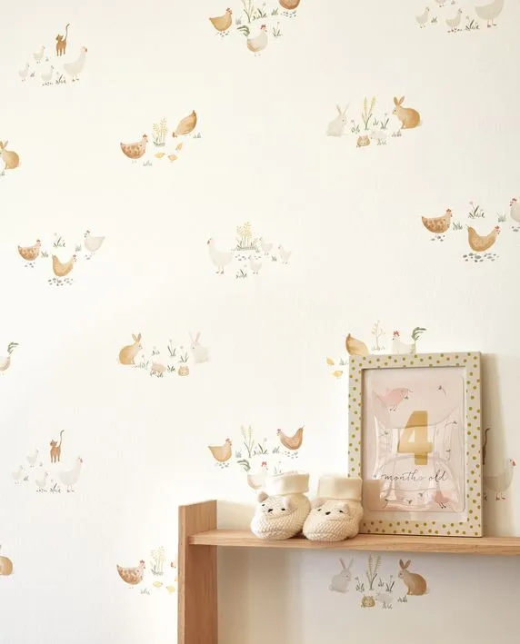 Papel pintado infantil - ANIMALES DE GRANJA CASADECO