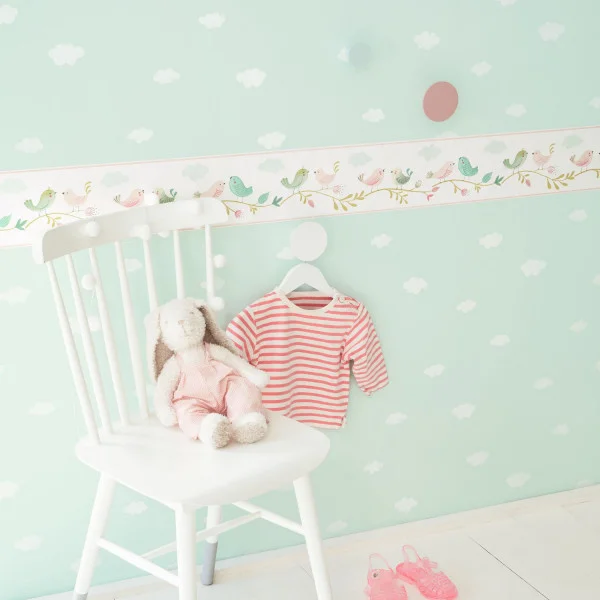 Papel pintado infantil - Nubes mint CASADECO