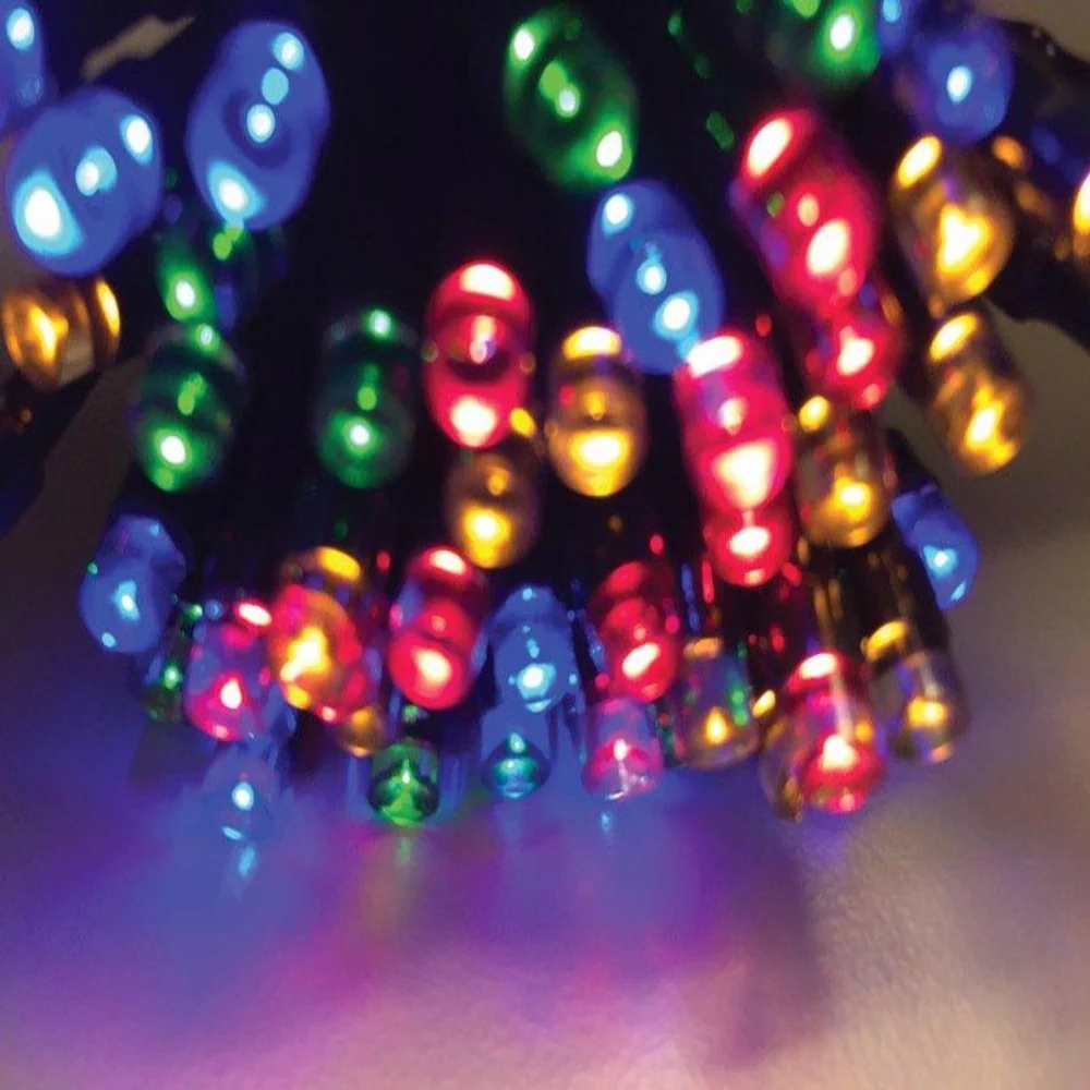 Celebraciones - Cadena de luces LED micro/5 mm multicolor de 100 unidades para Navidad, 16,24 pies Celebrations