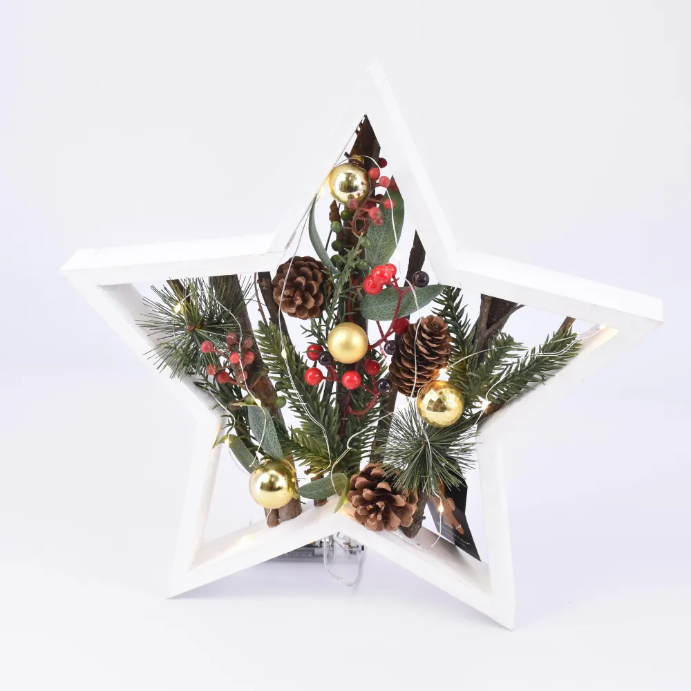 Deco Mad Led Estrella C/Esferas Doradas 36X4,5Cm 5 Chantilly