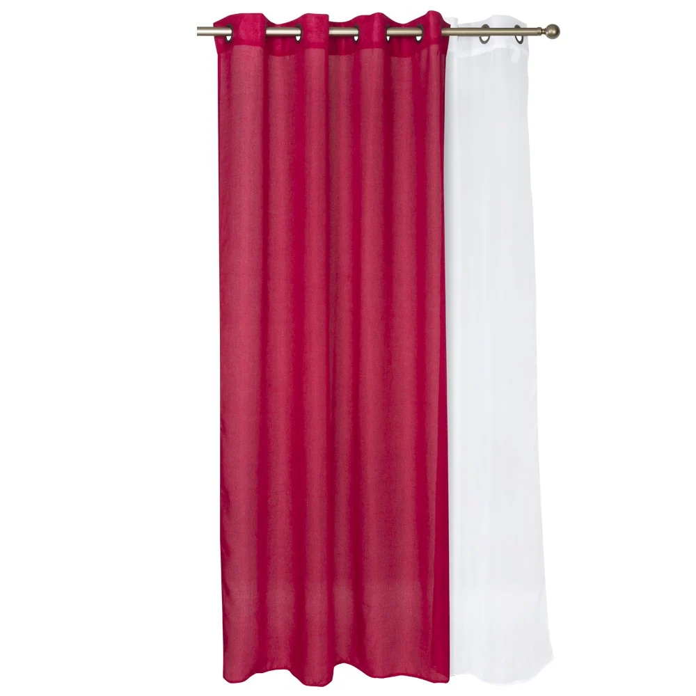 Set Cortinas Corcovado 140X220 Cm - Rojo Chantilly