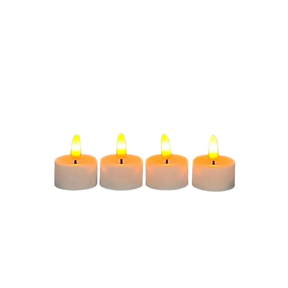Set 4 Velas Led C/Pilas 3,8X4,5Cm 8026 #14 Chantilly