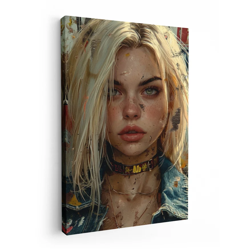 Chica Rubia Rostro Poster