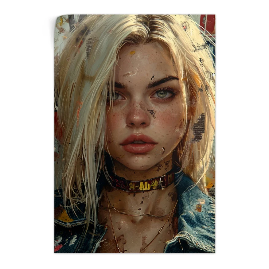 Chica Rubia Rostro Poster