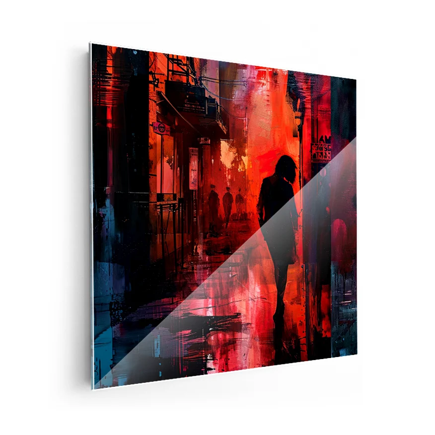 Ciudad Roja Silueta Mujer Poster
