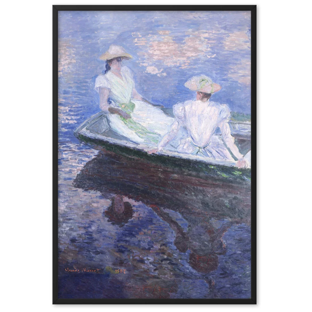 Póster con marco - Claude Monet, En el barco Negro
