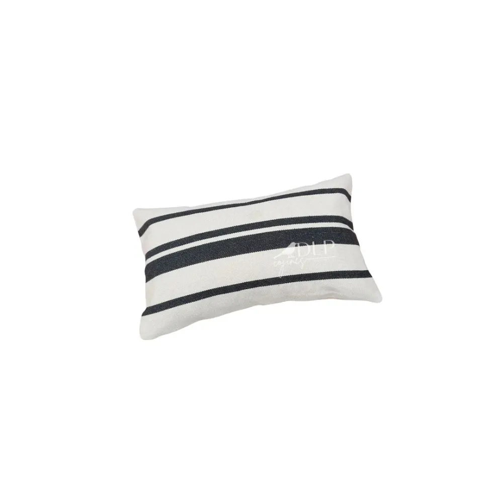 Funda de Cojin Boho Lineas Negras Rectangular Cojines de la Paz