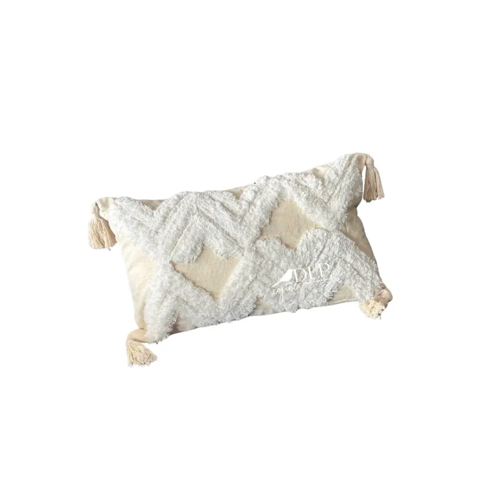 Funda de Cojin Gaudi Boho Crudo Rectangular Cojines de la Paz