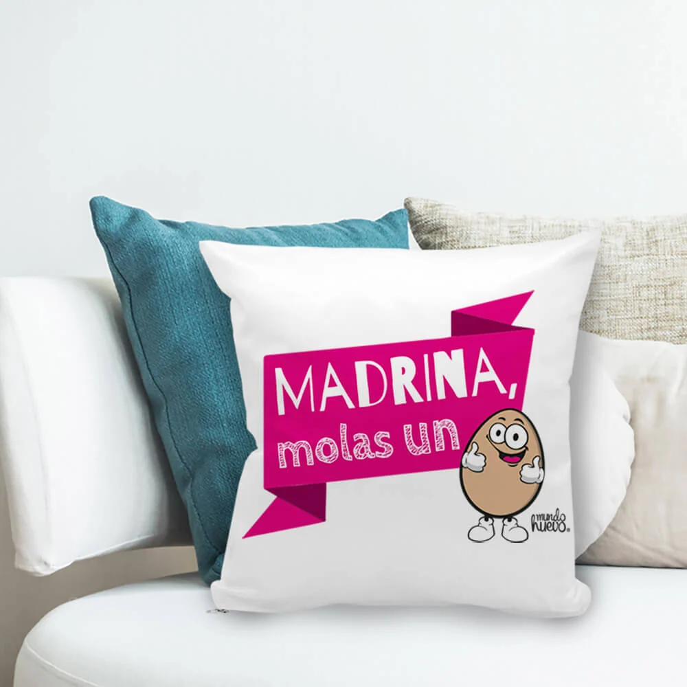 Cojín divertido Madrina molas un huevo