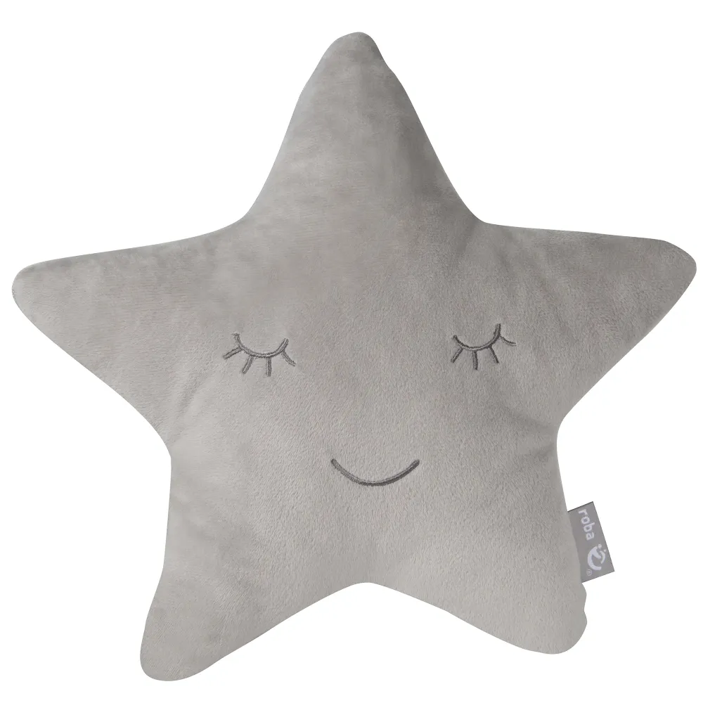 Cojín en forma de estrella 'roba Style', Gris Plateado, cojín decorativo para habitación infantil