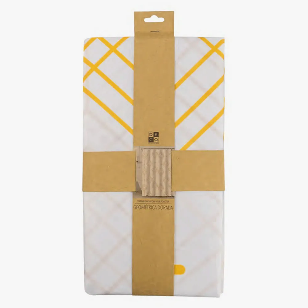 Cortina de Baño Poly Geometrica Dorada