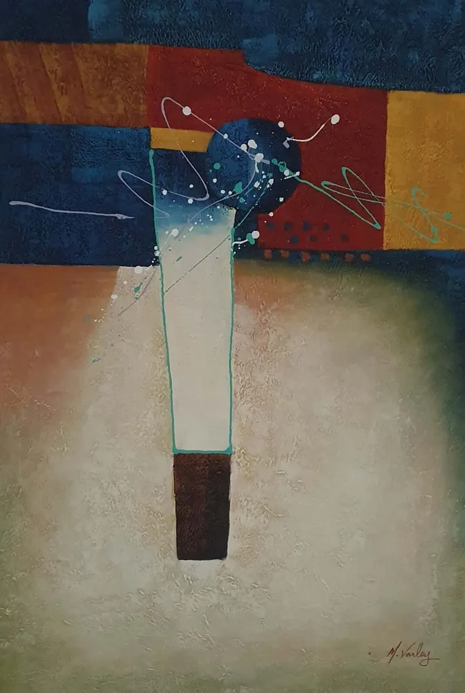 Cuadro Abstracto Cubo 60x90cm