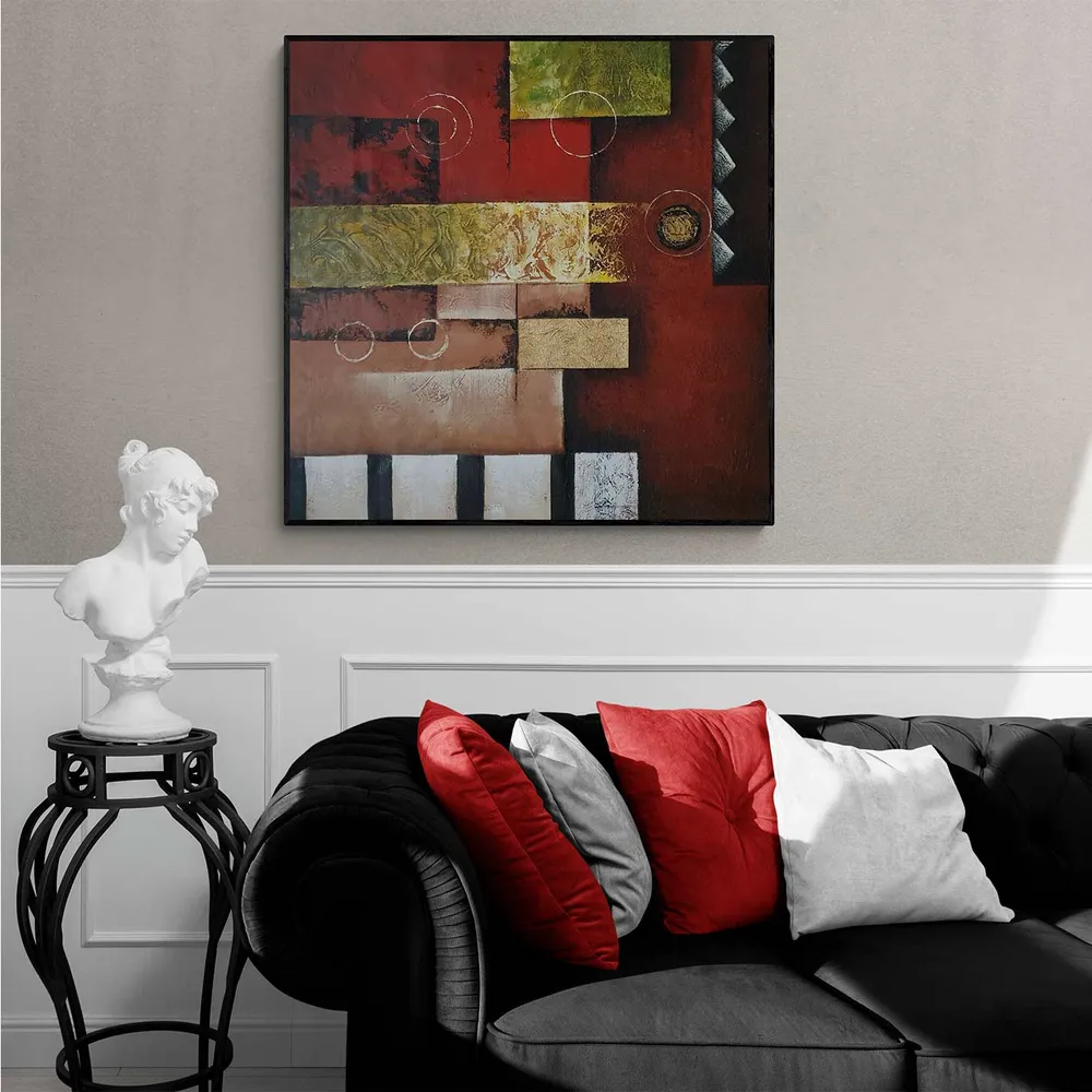 Cuadro Abstracto Las Fieras al Óleo 80x80 cm – Pintado Mano