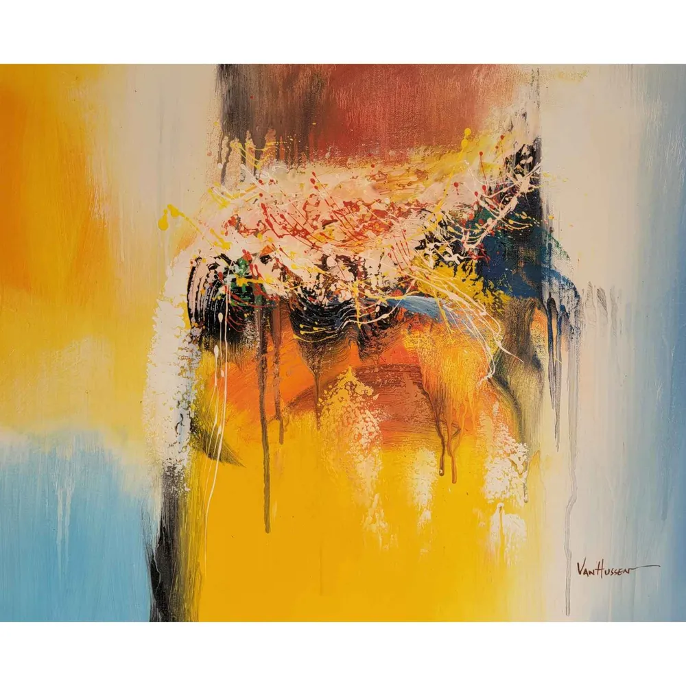 Cuadro Abstracto Pinturas Derramadas 60x50 cm