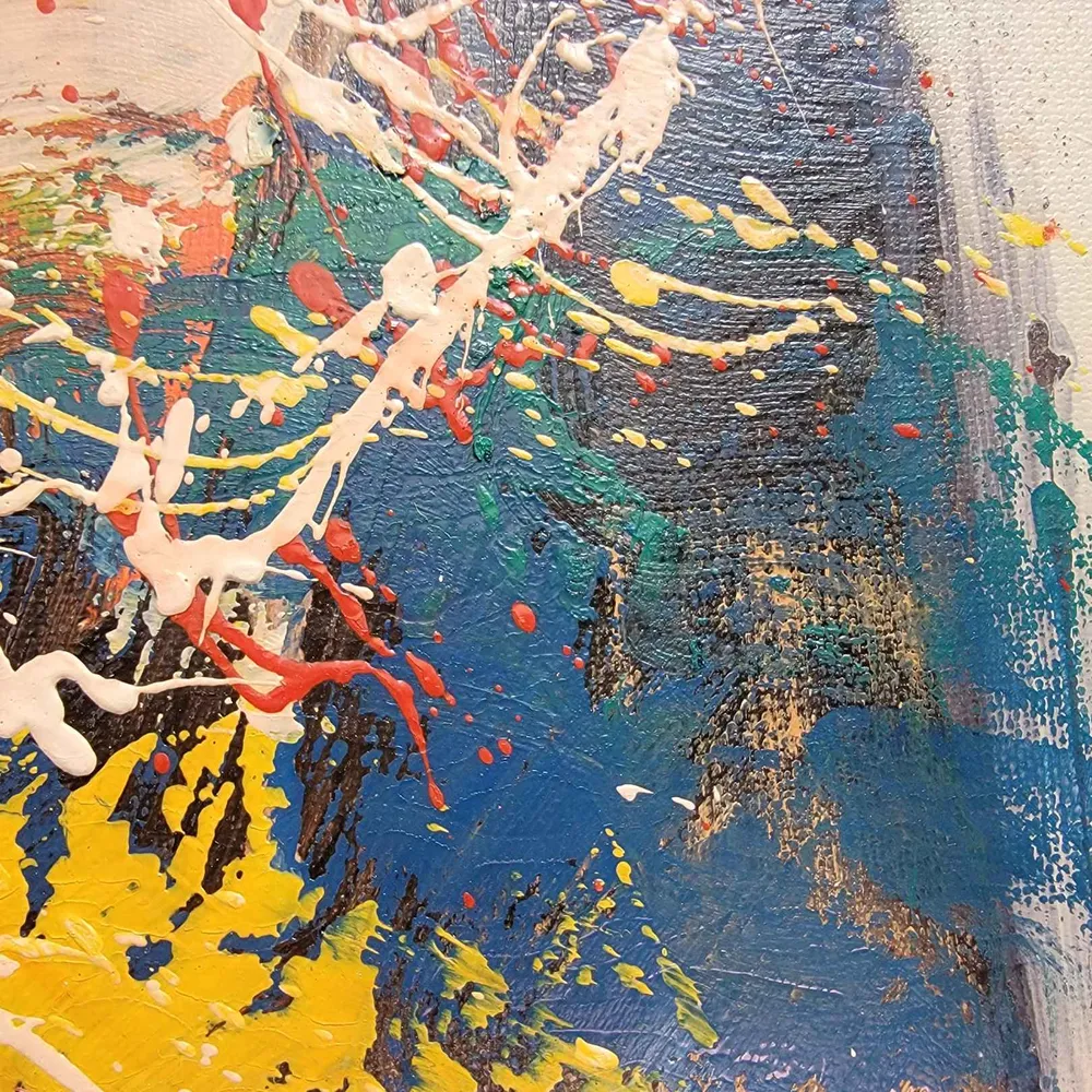 Cuadro Abstracto Pinturas Derramadas 60x50 cm
