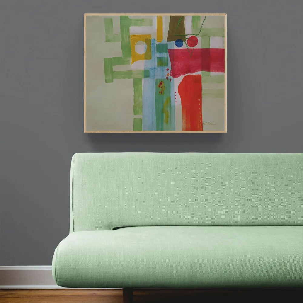 Cuadro Abstracto Verde al Óleo 60x50 cm – Pintado Mano