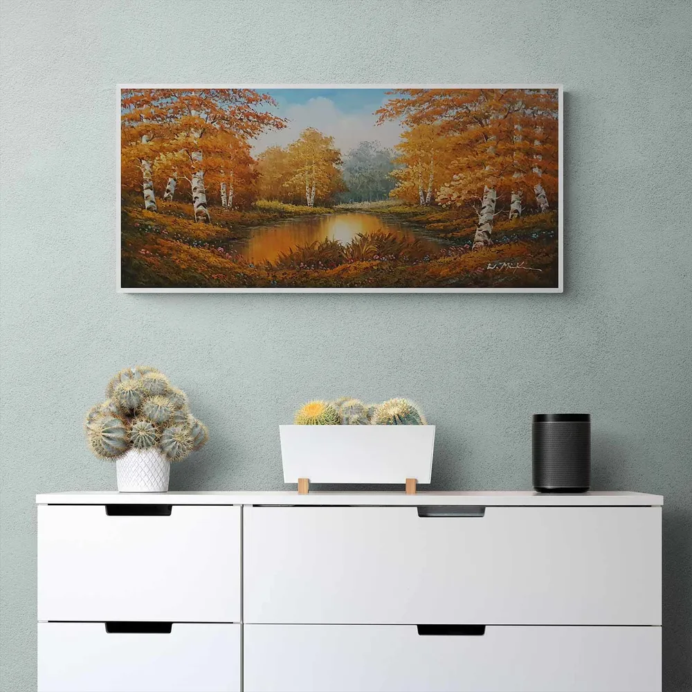 Cuadro Bosque y Lago 90x40 cm