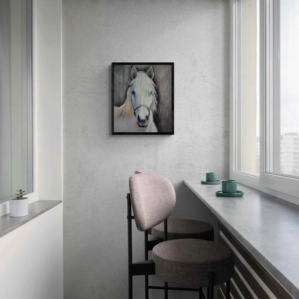 Cuadro Caballo Blanco 46x55 cm - Cuadros para Pasillo y Entrada