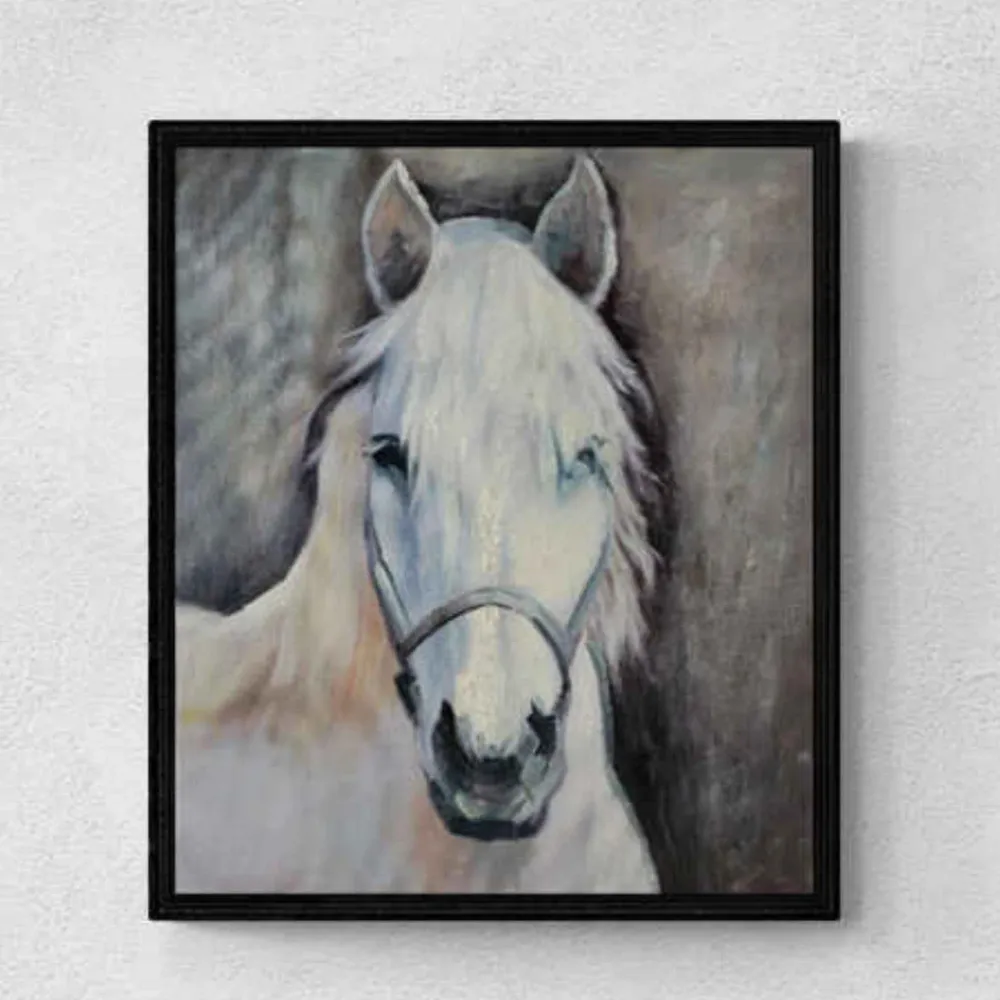 Cuadro Caballo Blanco 46x55 cm - Cuadros para Pasillo y Entrada