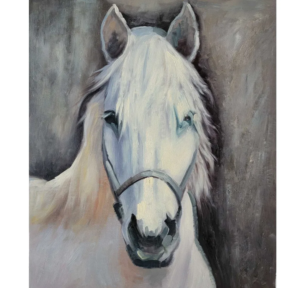 Cuadro Caballo Blanco 46x55 cm - Cuadros para Pasillo y Entrada