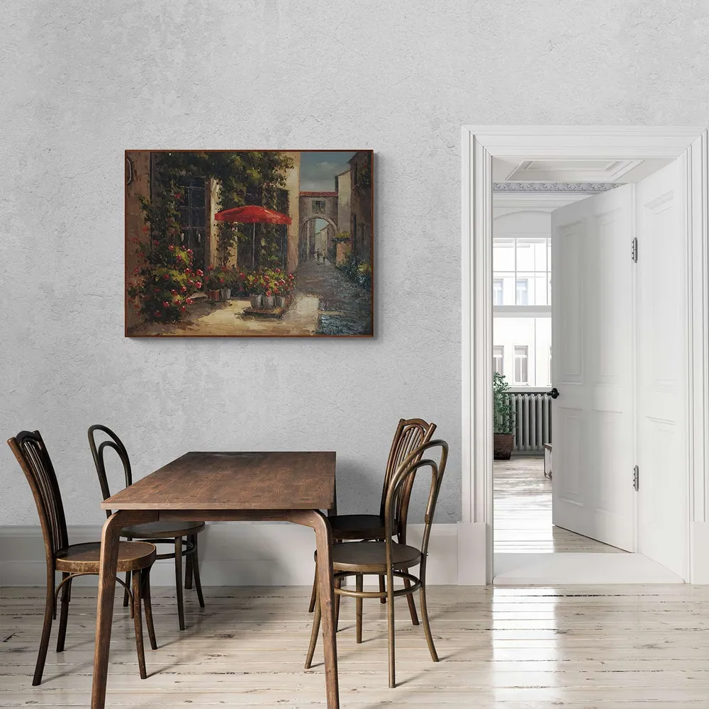 Cuadro Calle Paris Flores 120x90 cm