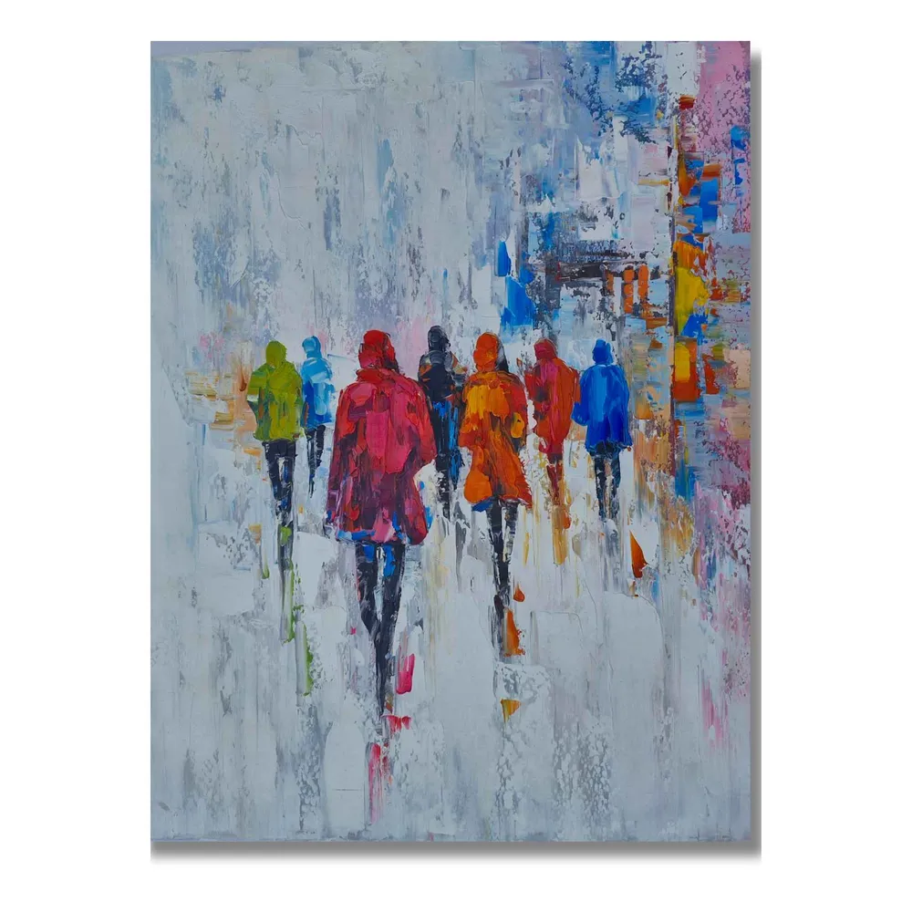 Cuadro Caminando Bajo la Lluvia 80x100 cm