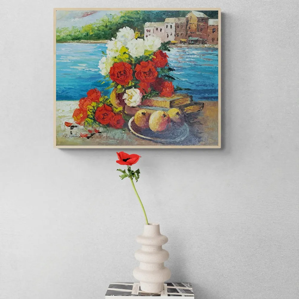 Cuadro Flores Mar 60x50 cm