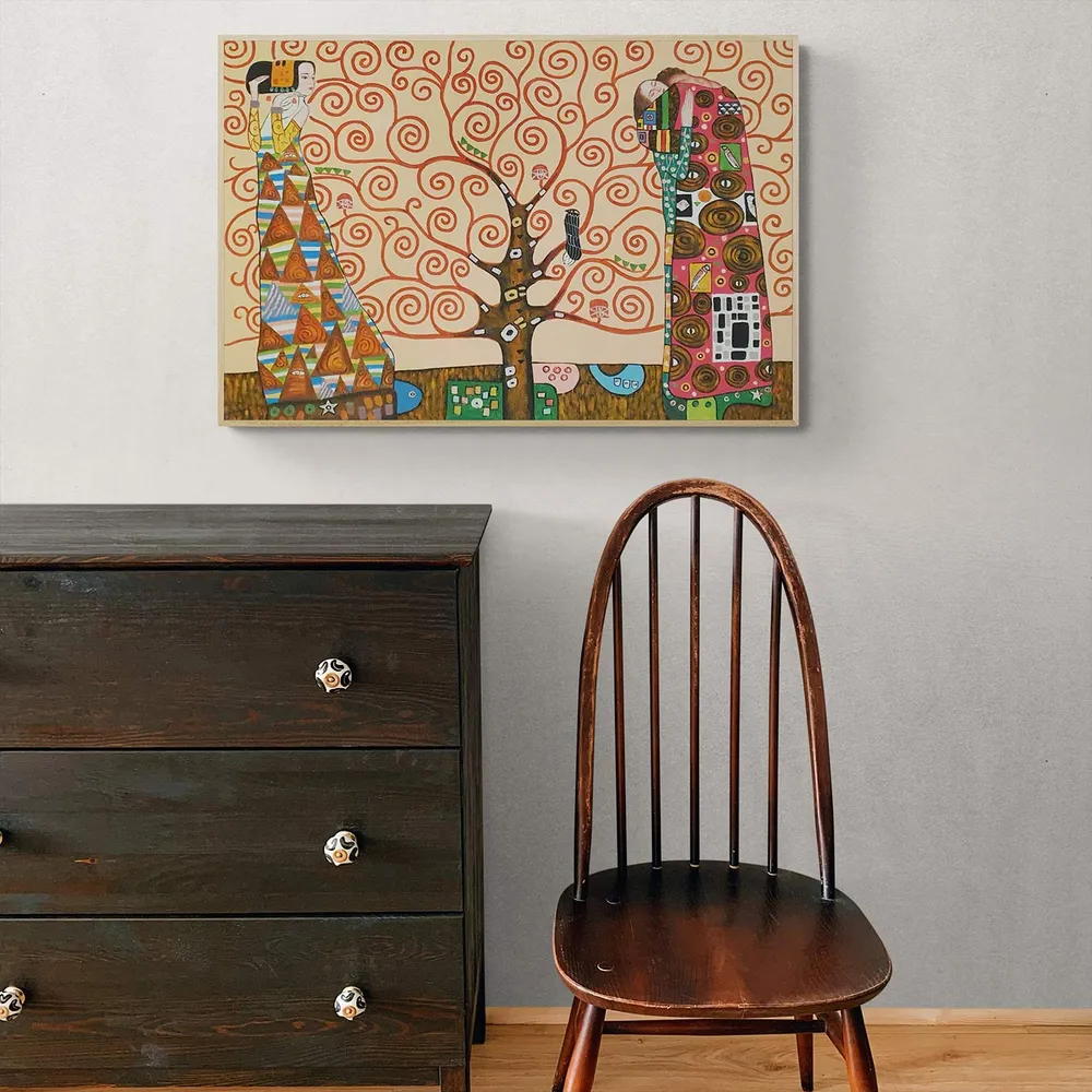 Cuadro Gustav Klimt Árbol 90x60 cm - Pintura Decorativa de Artistas Famosos