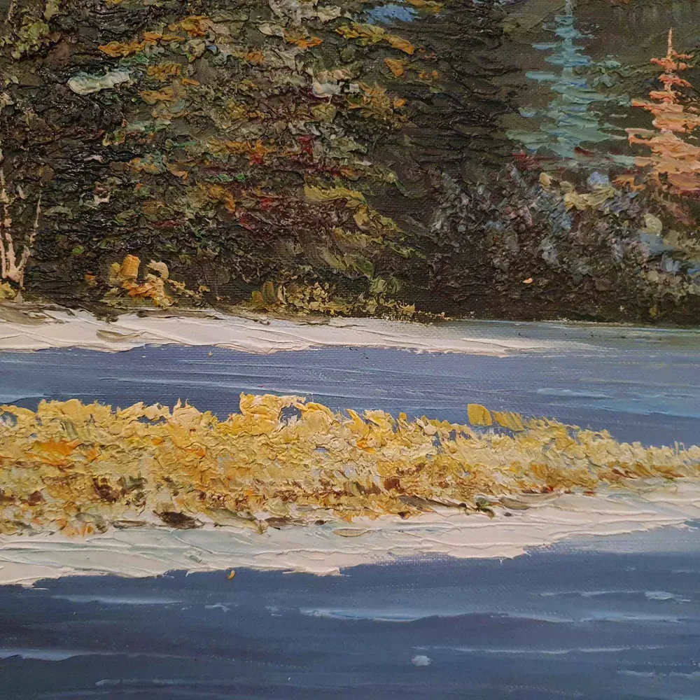 Cuadro El Lago Entre Montañas 90x60 cm