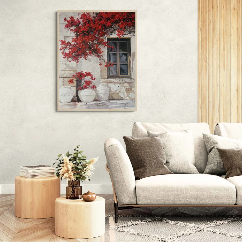 Cuadro al Óleo Fachada con Buganvilias 82x102 cm
