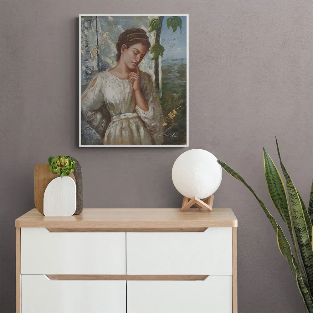 Cuadro Mujer Pensativa 50x60 cm