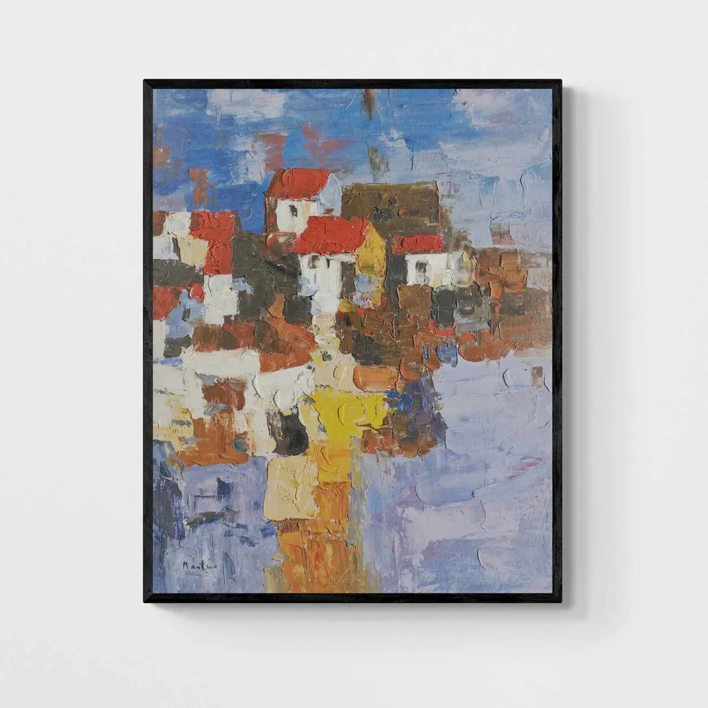 Cuadro Reflejos de un Pueblo Encantado 100x80 cm