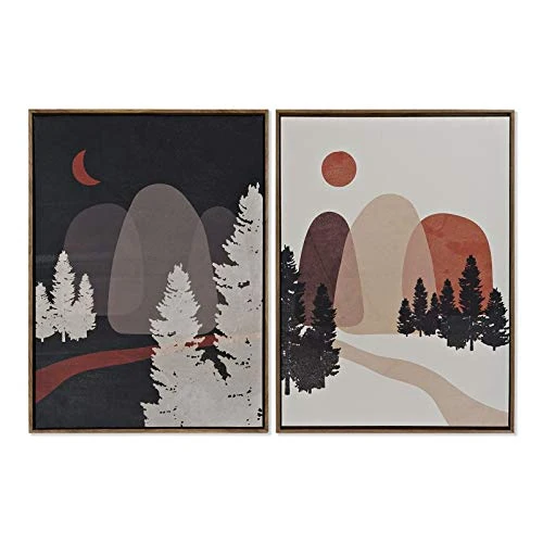 Set 2 Cuadro Lienzo PS montañ 52x72 cm damdamgo