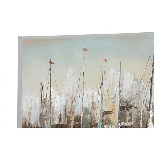 Set 2 cuadro pintado lienzo barcas 120x80 cm damdamgo