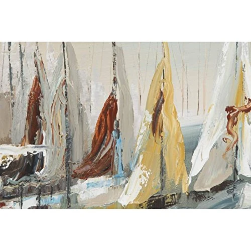 Set 2 cuadro pintado lienzo barcas 120x80 cm damdamgo