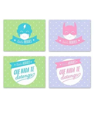 Set De 4 Lienzos Heroes 40X30 4M damdamgo