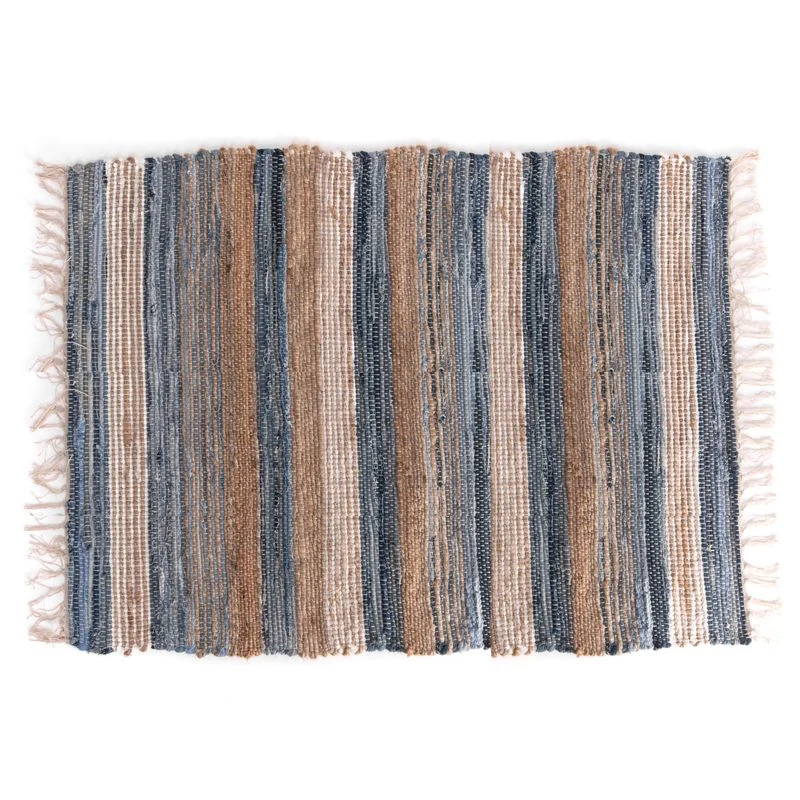 ALFOMBRA 120X180 YUTE / ALGODON AZUL DCASA