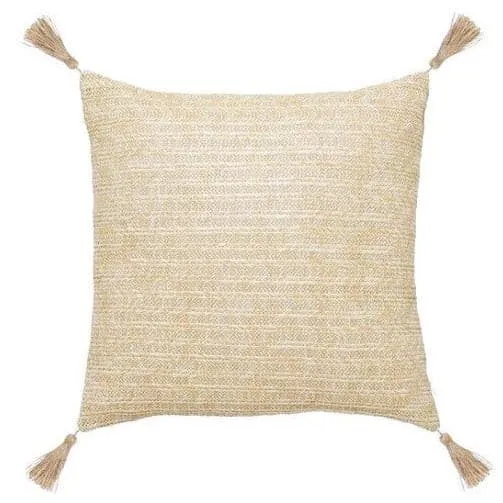 Cojín Borlas Natural cuadrado 42 x 42 cm DCASA