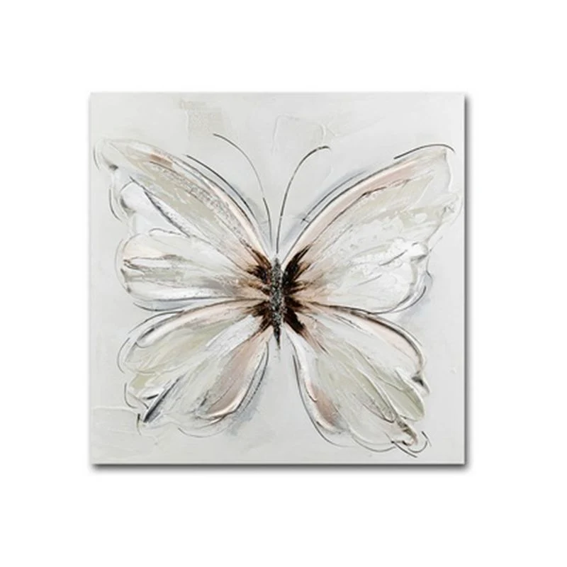 LIENZO 60X60 PINTADO MANO MARIPOSA DCASA