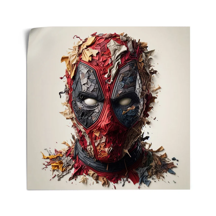 DeadPool Hojas Tela Colores Poster
