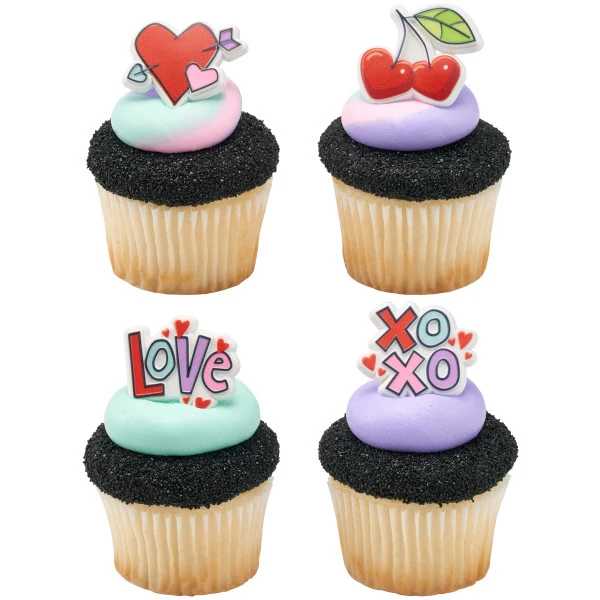 Anillos de cupcakes de amor arcoíris Decopac