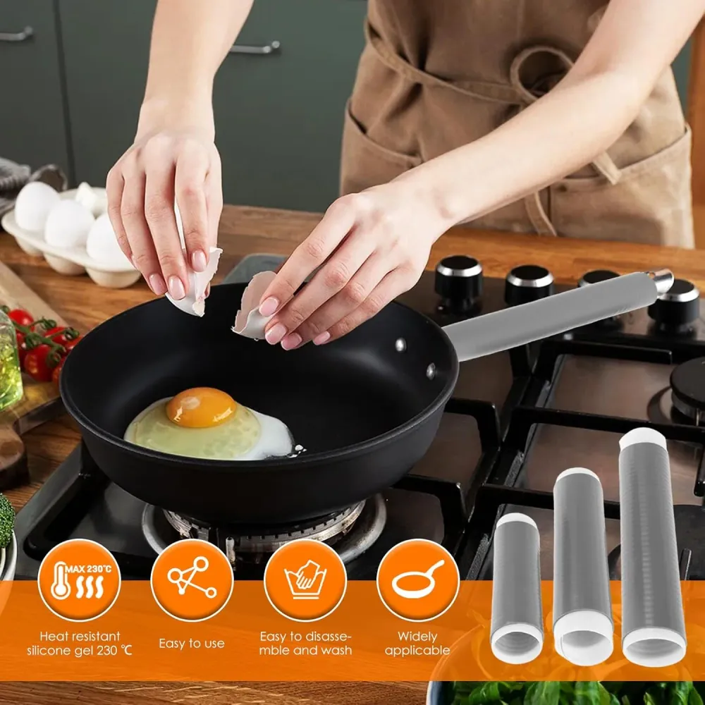 Pack 3 fundas de silicona para mango de olla con aislamiento térmico Dropi PRO