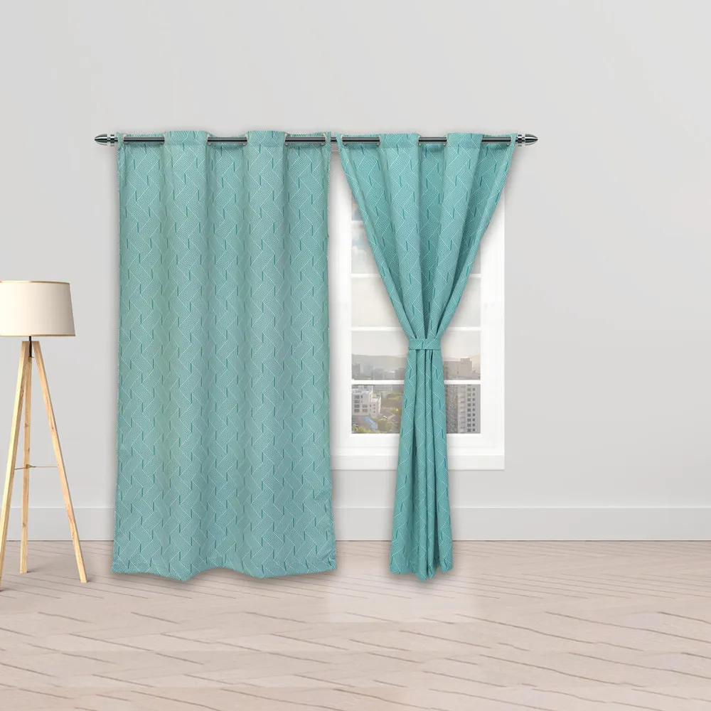Cortina Cubista Argolla Verde Sutil eleganthome