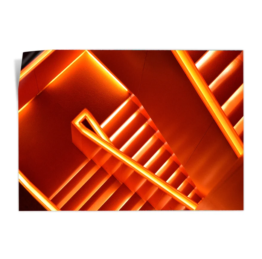 Escaleras Neón Poster