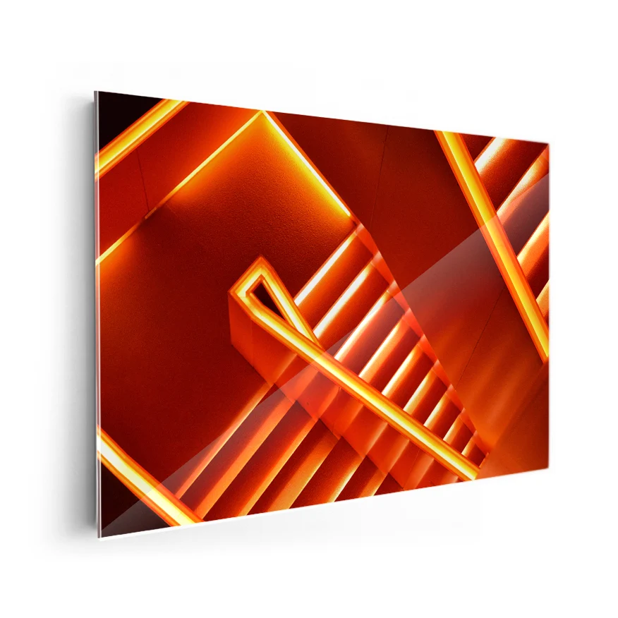 Escaleras Neón Poster