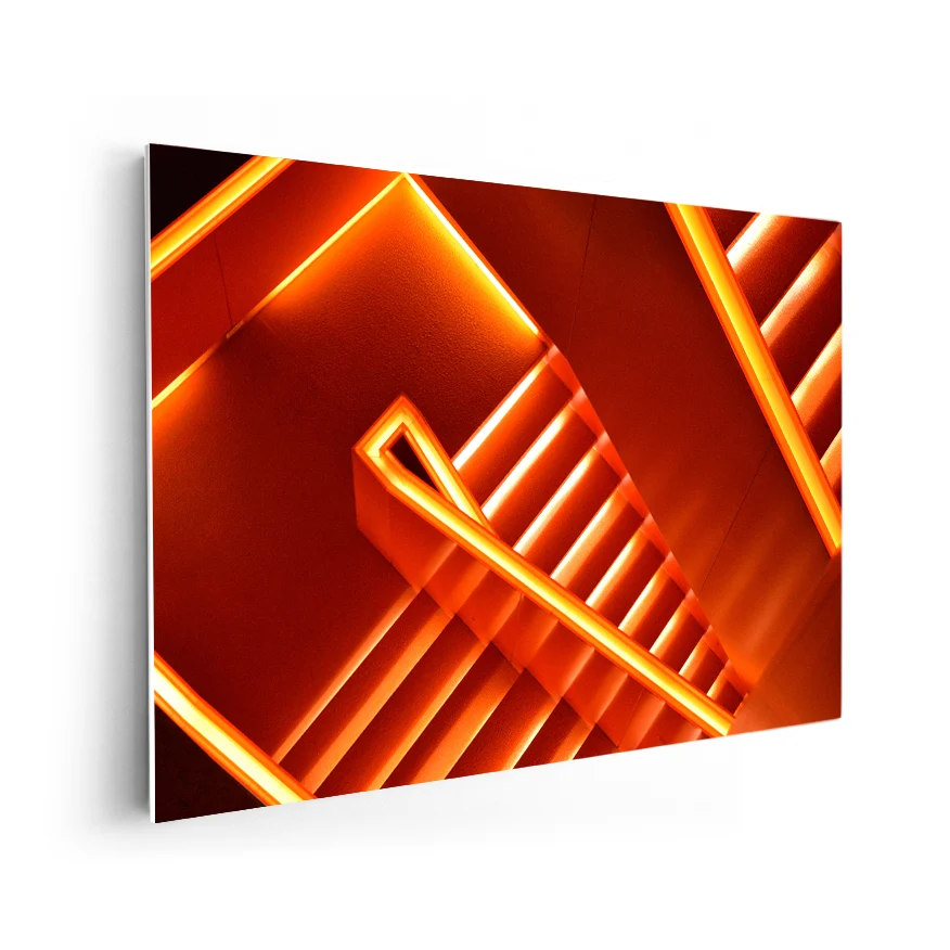 Escaleras Neón Poster